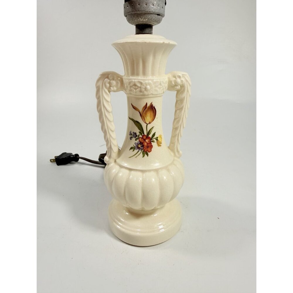 Table Lamp Ceramic Hand Painted Flowers Unique Vintage Cottage Core Victorian - Picture 2 of 16